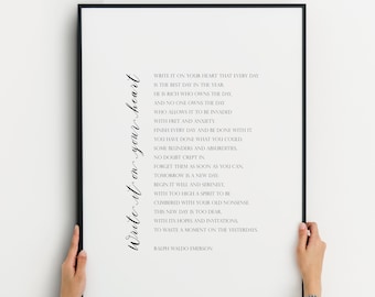 Write it on your heart | Ralph Waldo Emerson Poem | Printable Wall Art | Inspirational Decor | INSTANT DIGITAL DOWNLOAD