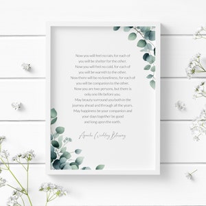 Stampa di benedizione nuziale Apache / Poesia di matrimonio dei nativi americani / Arte murale romantica / Regalo per il primo anniversario di matrimonio / SENZA CORNICE