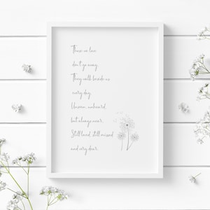 Sympathy Gift | Those We Love Don&#39;t Go Away | Bereavement | Condolences | Printable | INSTANT DIGITAL DOWNLOAD