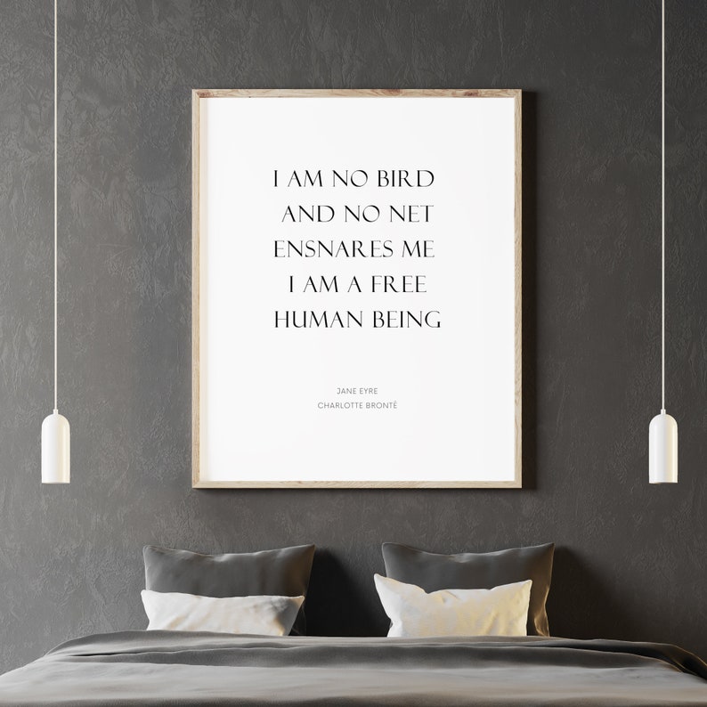 I Am No Bird Jane Eyre Citation Charlotte Bronte France Etsy