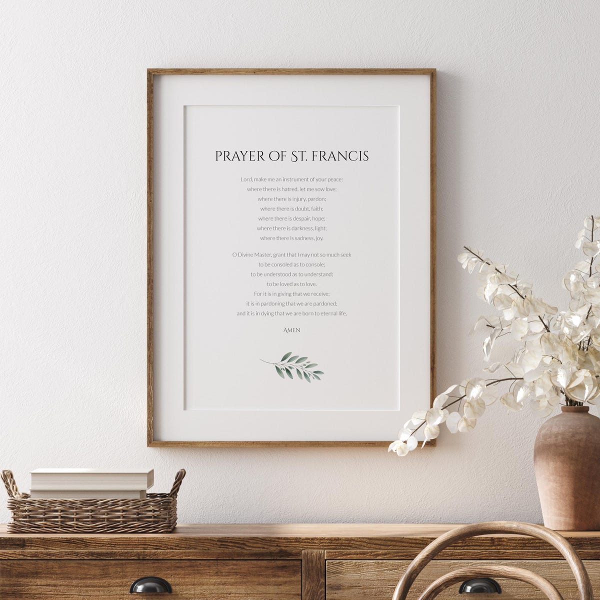 Prayer of St Francis of Assisi Print | Make Me an Instrument of Your Peace | Inspirational Wall Art | Mindful Home Decor | UNFRAMED - Etsy