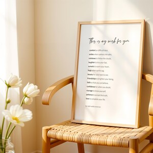 This Is My Wish For You Print | Ralph Waldo Emerson Poem | Inspirational Wall Art | Literary Wall Art | Typography Poster | UNFRAMED image 5