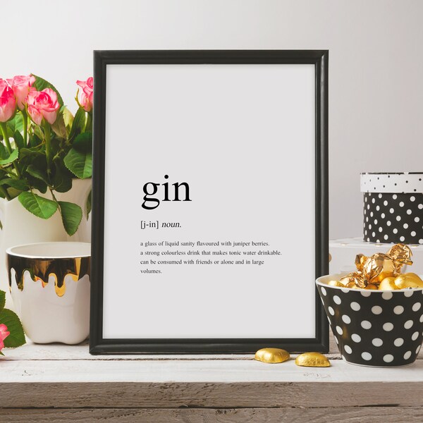 Gin Definition Etsy UK