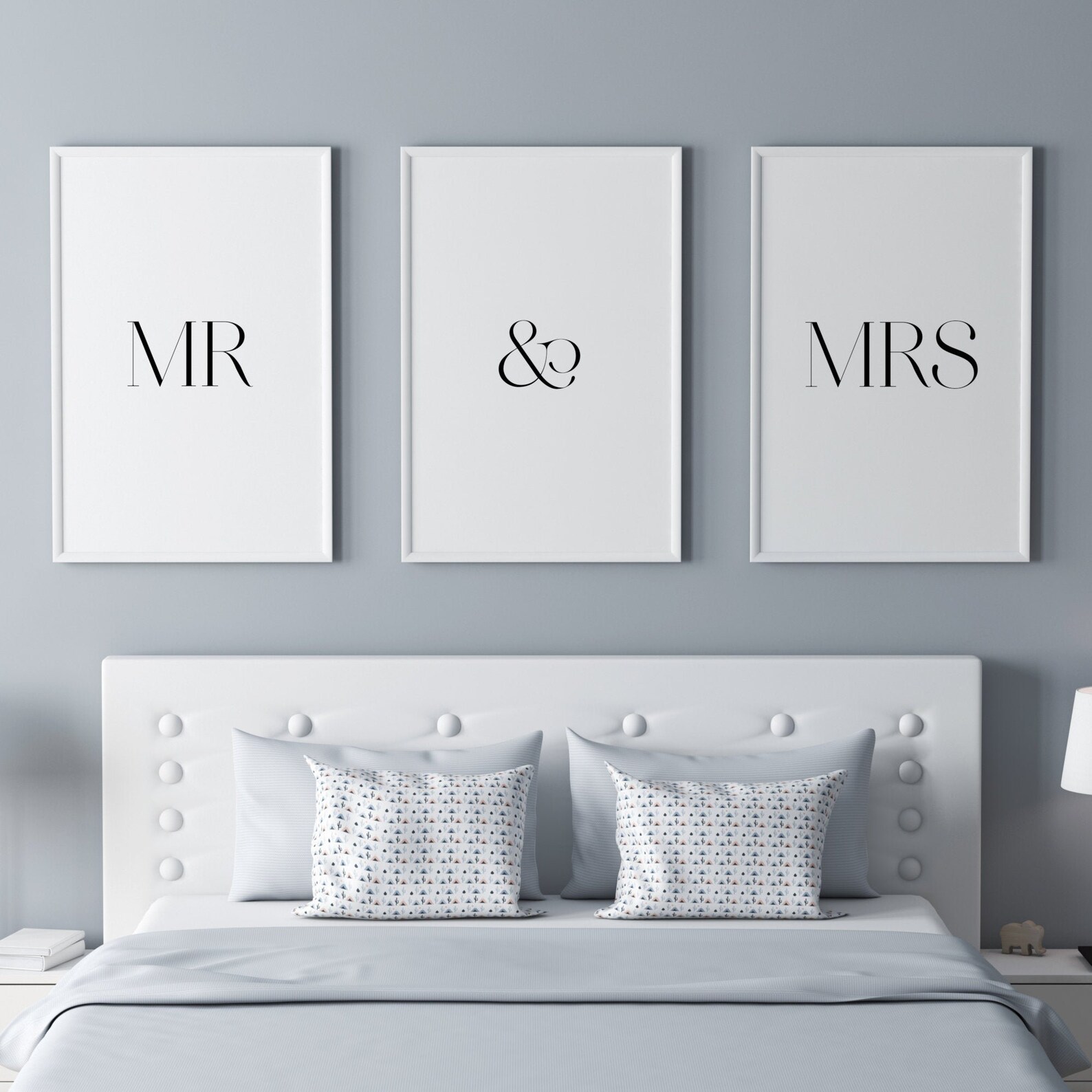 Mr &amp; Mrs Printables Set of 3 Romantic Wall Art Bedroom | Etsy
