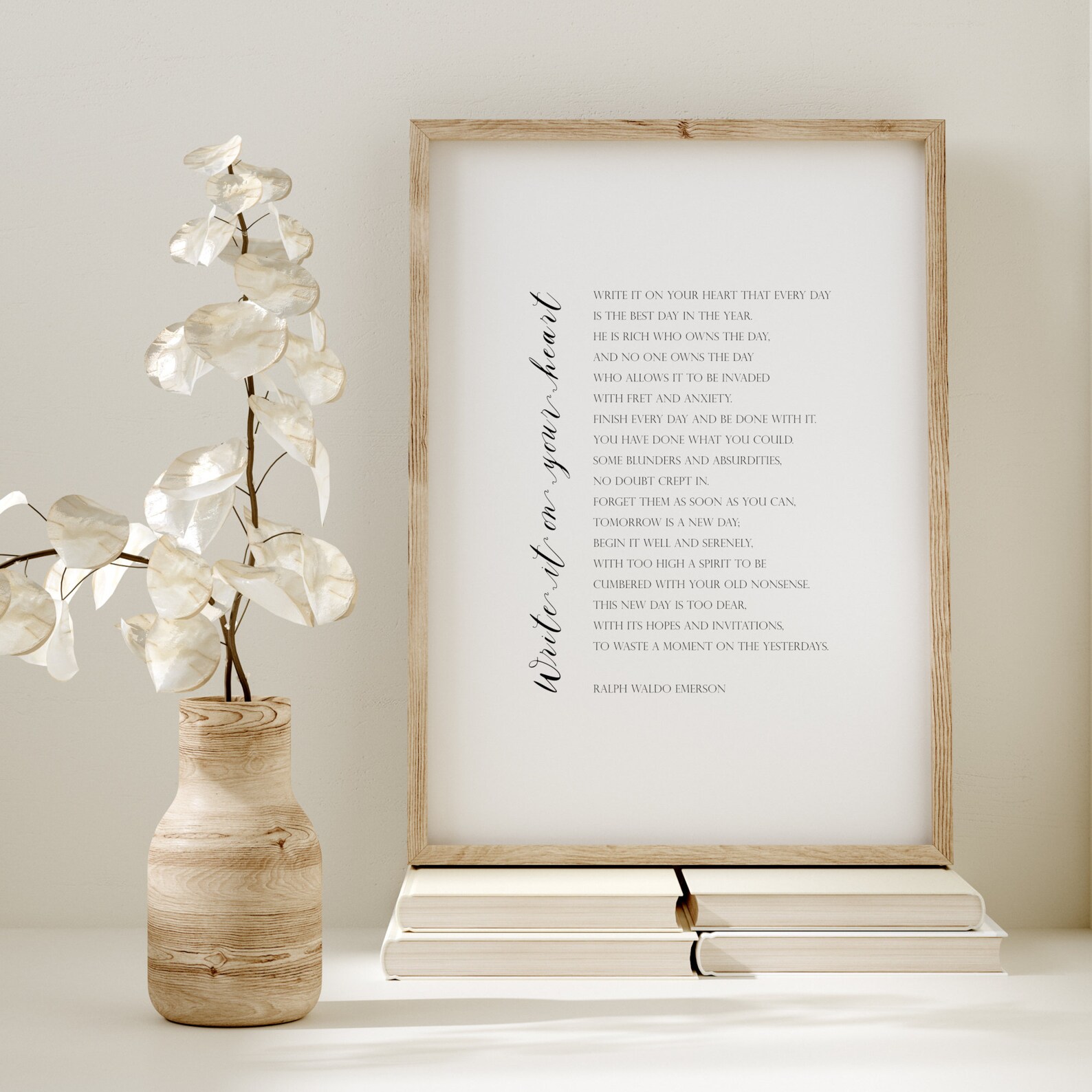 Write It on Your Heart | Ralph Waldo Emerson Poem | Printable Wall Art ...