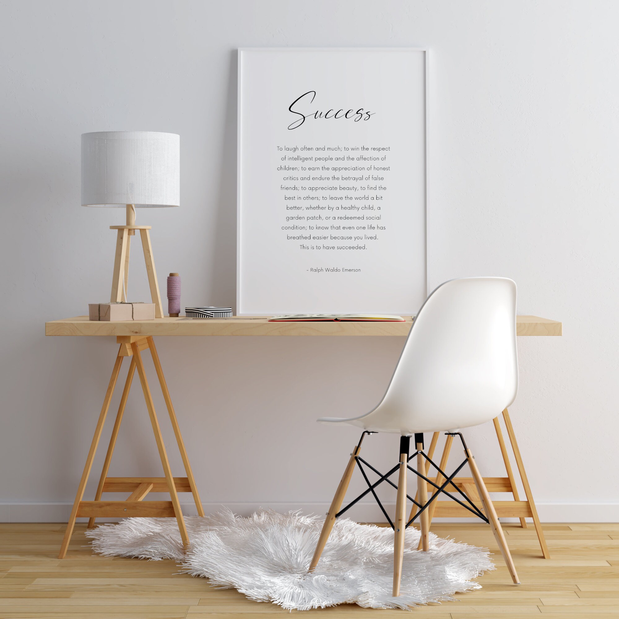 Success | Inspirational Print | Ralph Waldo Emerson Poem | Literary ...