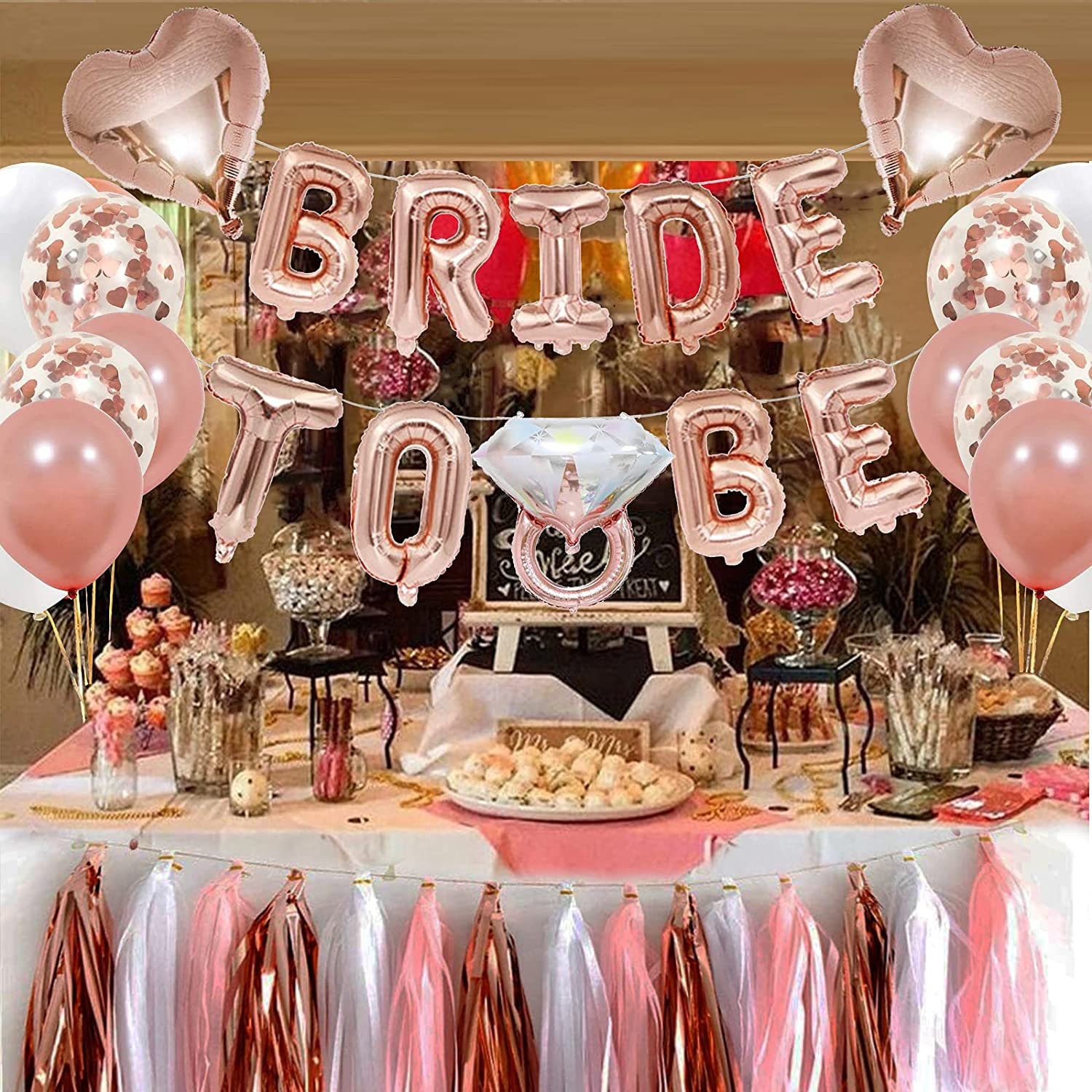 Bride to Be Decorations Rose Gold Bridal Decor 43 Pieces Etsy
