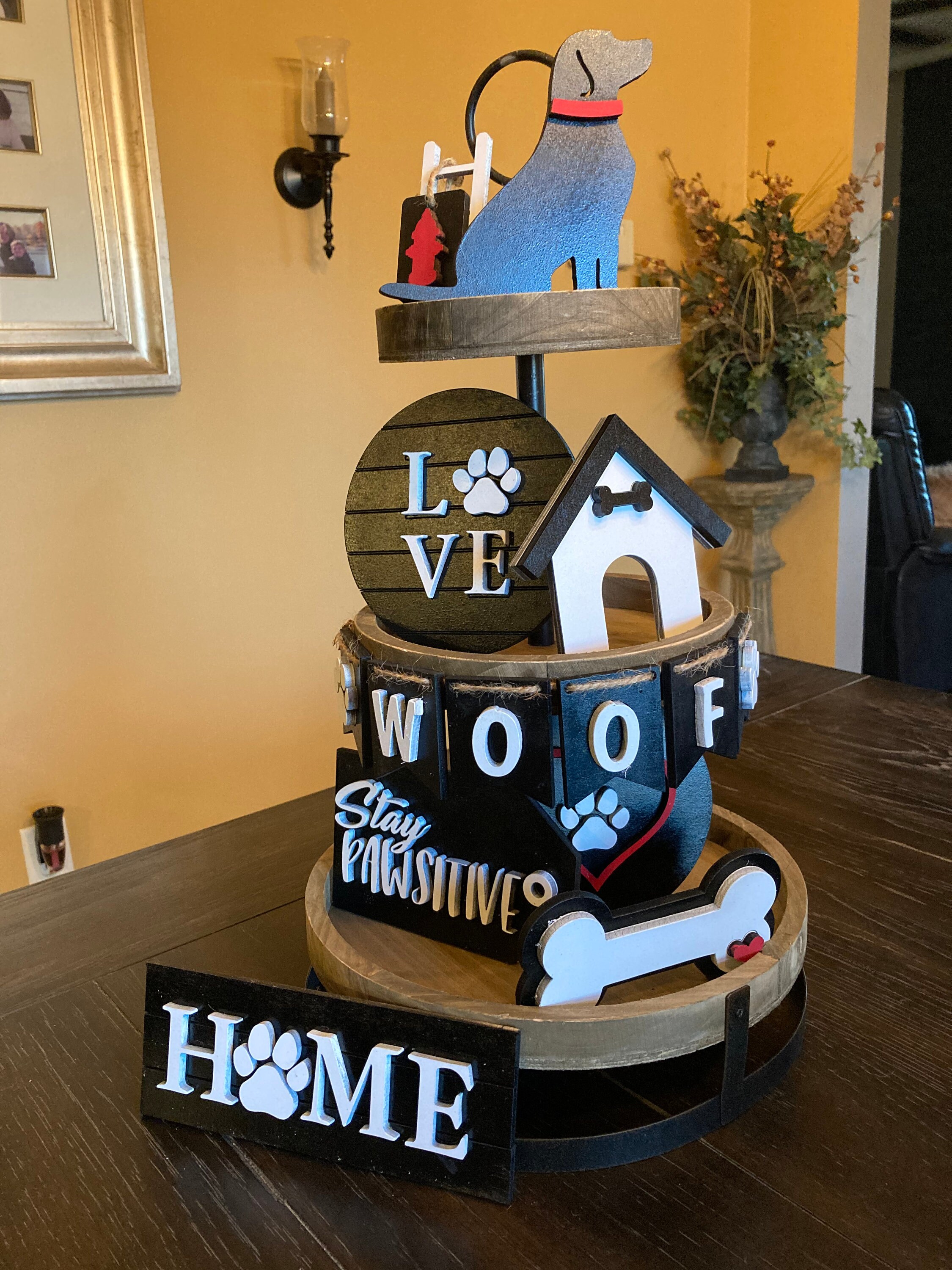 Dog Tiered Tray Decor Bundle Dog Woof Laser File Dog Tiered | Etsy