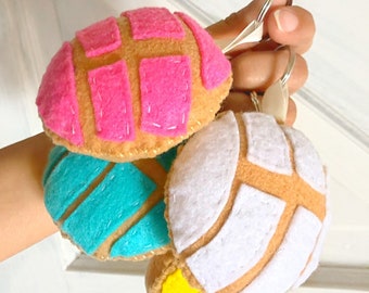 Handmade Plush Concha Keychain | Concha Ornament | Christmas Ornament