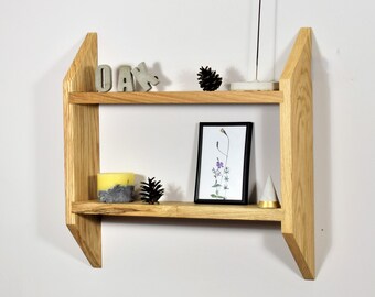 Wooden floating shelf, Mid century modern wall shelf.