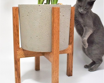 Soporte para plantas en macetas pesadas, diseño moderno de mediados de siglo.