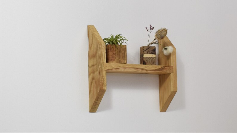 Oak shelf, Mid century modern shelf, Floating shelf, Wall Shelf, Small Shelf image 4