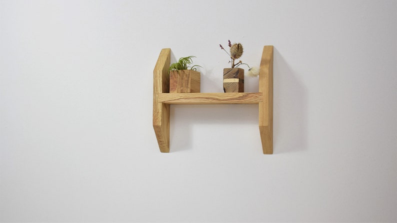 Oak shelf, Mid century modern shelf, Floating shelf, Wall Shelf, Small Shelf image 2