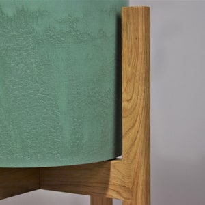 Tall plant stands made of natural oak wood. image 9