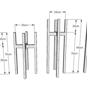 Tall plant stands made of natural oak wood. image 6