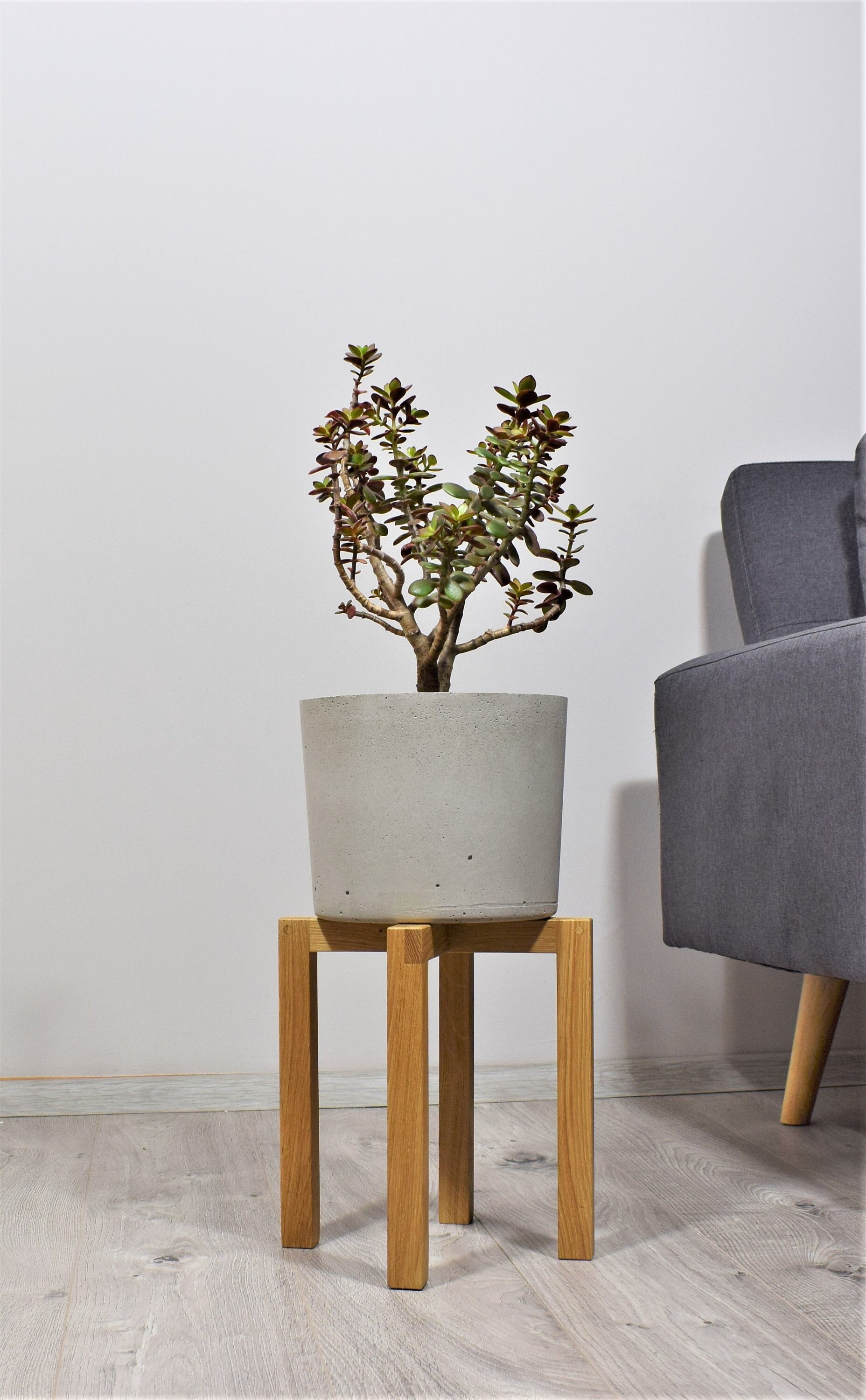 Oak Wood Plant Stand Mid Century Modern Style - Etsy UK