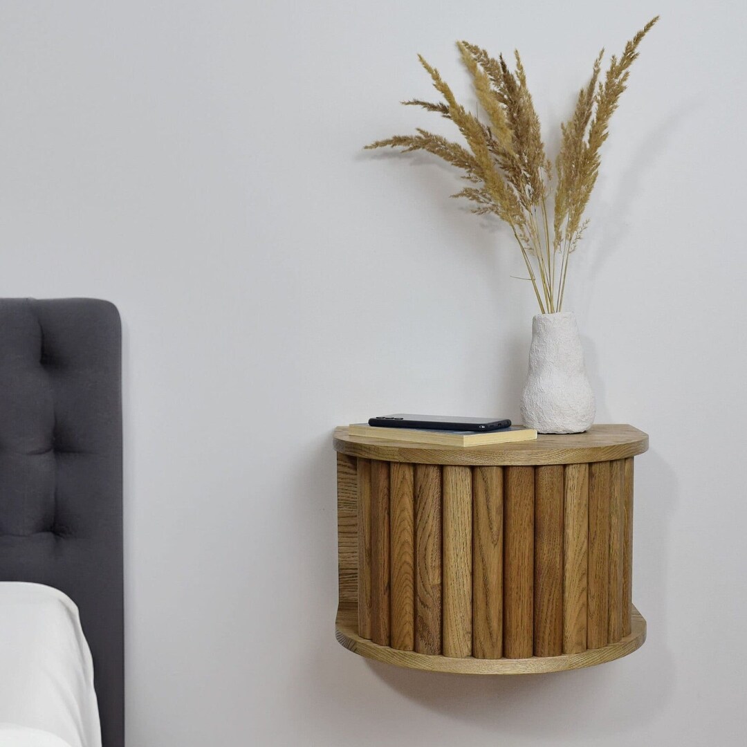 Mid Century Modern Floating Nightstands Mounted Wall Bedside Etsy