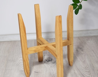 Soporte para plantas moderno de mediados de siglo, estilo minimalista, diseño escandinavo.
