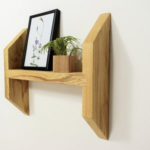 Oak shelf, Mid century modern shelf, Floating shelf, Wall Shelf, Small Shelf image 3