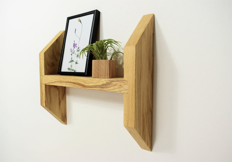 Oak shelf, Mid century modern shelf, Floating shelf, Wall Shelf, Small Shelf image 3