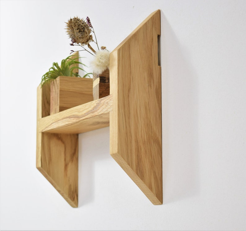 Oak shelf, Mid century modern shelf, Floating shelf, Wall Shelf, Small Shelf image 6