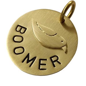 Custom Bird Dog Tag, Engraved Pet ID Tag with name and phone, Engraved Collar Tag for Dogs, Hand Stamped