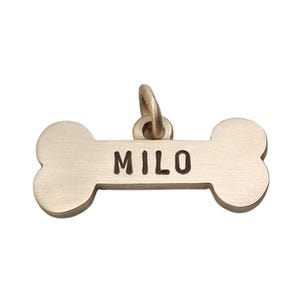 Medaglietta Cane Osso Grande in Ottone | Personalizzata per Cani Taglia Grande | Targhetta ID Robusta e Spessa | Incisione