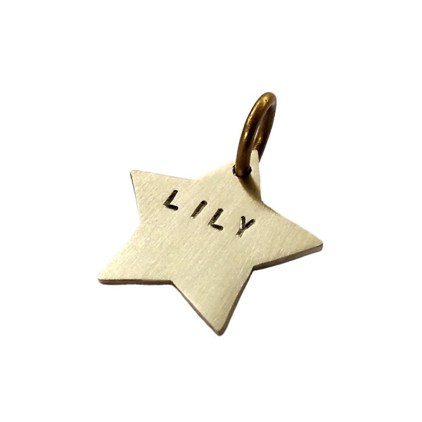 Personalized Small Star Cat Tag ID for Cat Collar Tag with Stamped Front Name, Back Phone