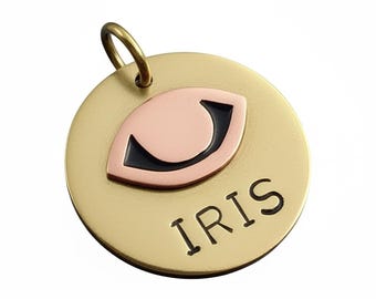 Evil Eye Dog Tag – Custom Hand Stamped Pet ID, Protection Charm