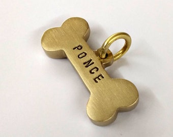 ID tag personalizzato Lucky Bone per collare per cani con nome anteriore stampato, telefono posteriore