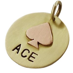 Custom Spades Dog Tag, Engraved Pet ID Tag with name and phone, Engraved Collar Tag for Dogs, Hand Stamped