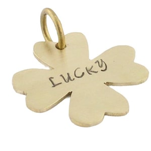 Kleeblatt Hundemarke mit Name und Telefonnummer, personalisierte Hundemarke für Hunde, Glücksbringer ID-Tag für Hunde