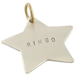 Star Shaped Dog Tag, Custom Pet ID Tag with Name and Number, Durable Metal Dog Name Tag