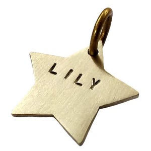 Small Star Cat Tag, Custom Engraved Pet ID Tag, Personalized Star Cat Collar Tag, Custom Kitten Name Tag
