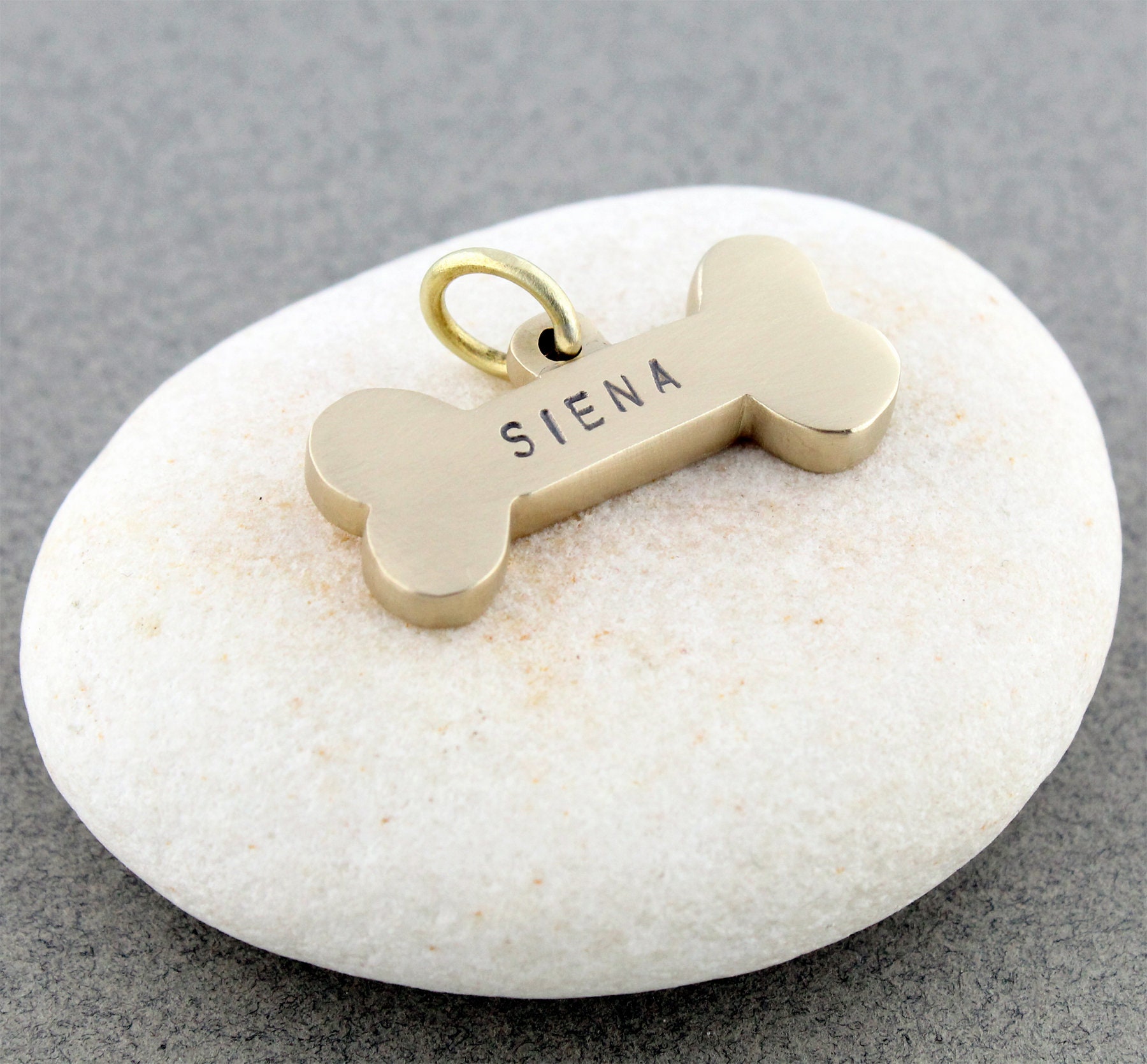 Personalized Bone Dog Tag ID for Collar With Stamped Front Etsy UK