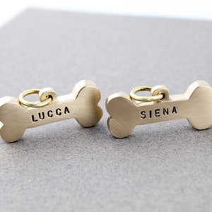Bone Dog Tag, Engraved Pet ID Tag with Personalized Front Name & Back Phone Number, Custom Dog Collar Tag