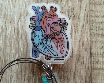 Anatomical Heart Badge Reel • Heart Surgery Cardiology Cardiologist Cath Lab • Ready to Ship