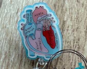 Anatomical Heart Badge Reel • Heart Surgery Cardiology Cardiologist Cath Lab V2 • Ready to Ship