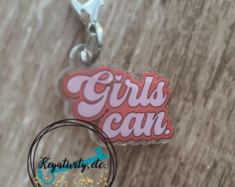Girls Can Charm • ADD-ON to Badge Reel • Charms Cute Add On Clips Decoration Dangle Gift • Ready to Ship
