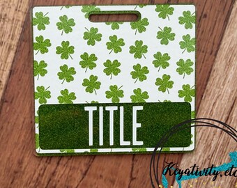 St. Patrick’s Day Badge Buddy • Glitter Shamrocks Clover Green Saint Paddy Day Buddies Badges Name Tags Personalized Gift • Made to Order