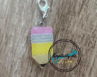 Pencil Charm • ADD-ON to Badge Reel • Charms Cute Add On Clips Decoration Dangle Teacher School Gift • Ready to Ship