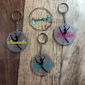 Dance Glitter Keychain • Made to Order • You Choose Colors Dancer Jazz Hip Hop Gift Custom