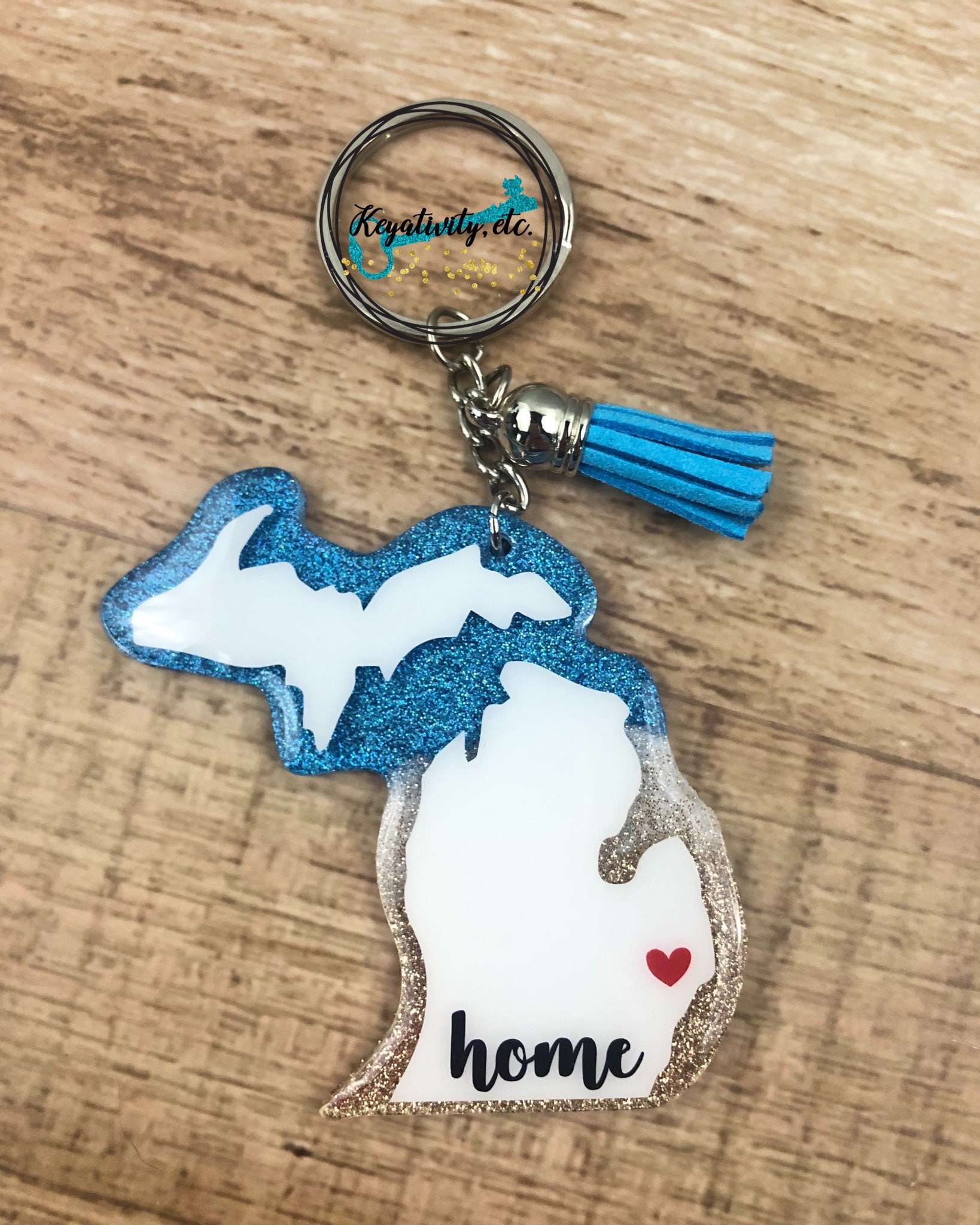 Michigan Keychain Mitten Home State UP Lower peninsula Great Etsy