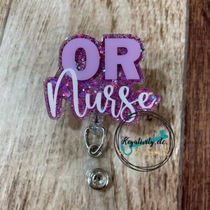 OR Nurse Badge Reel • Operating Room RN Hospital Doctor Office Glitter • Made to Order You Pick Colors
