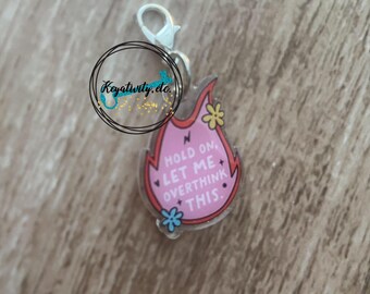 Overthinker Charm • ADD-ON to Badge Reel • Charms Cute Add On Clips Decoration Dangle Gift • Ready to Ship