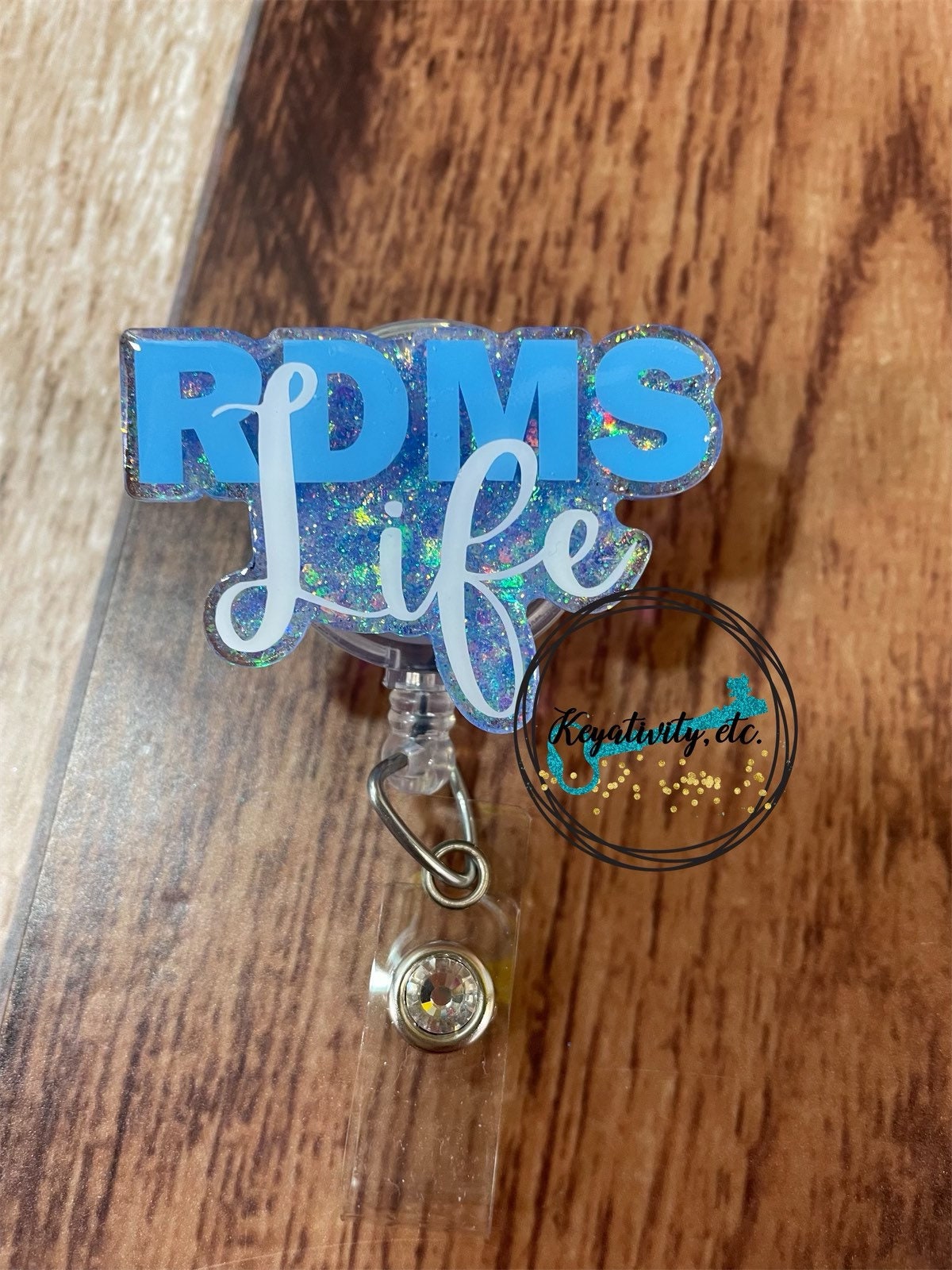 RDMS Life Badge Reel Registered Diagnostic Medical Sonographer Sonography  Sonogram Rad Tech Glitter Made to Order Custom You Pick Colors 