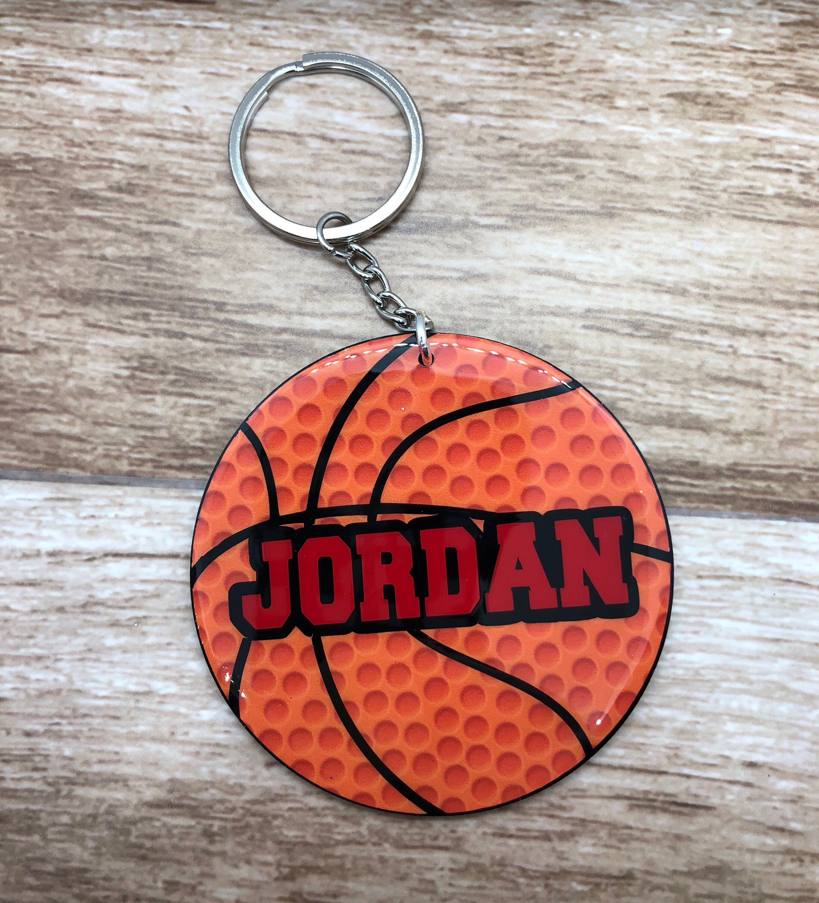 Basketball Keychain Glitter Personalized Key Chain Gift Etsy