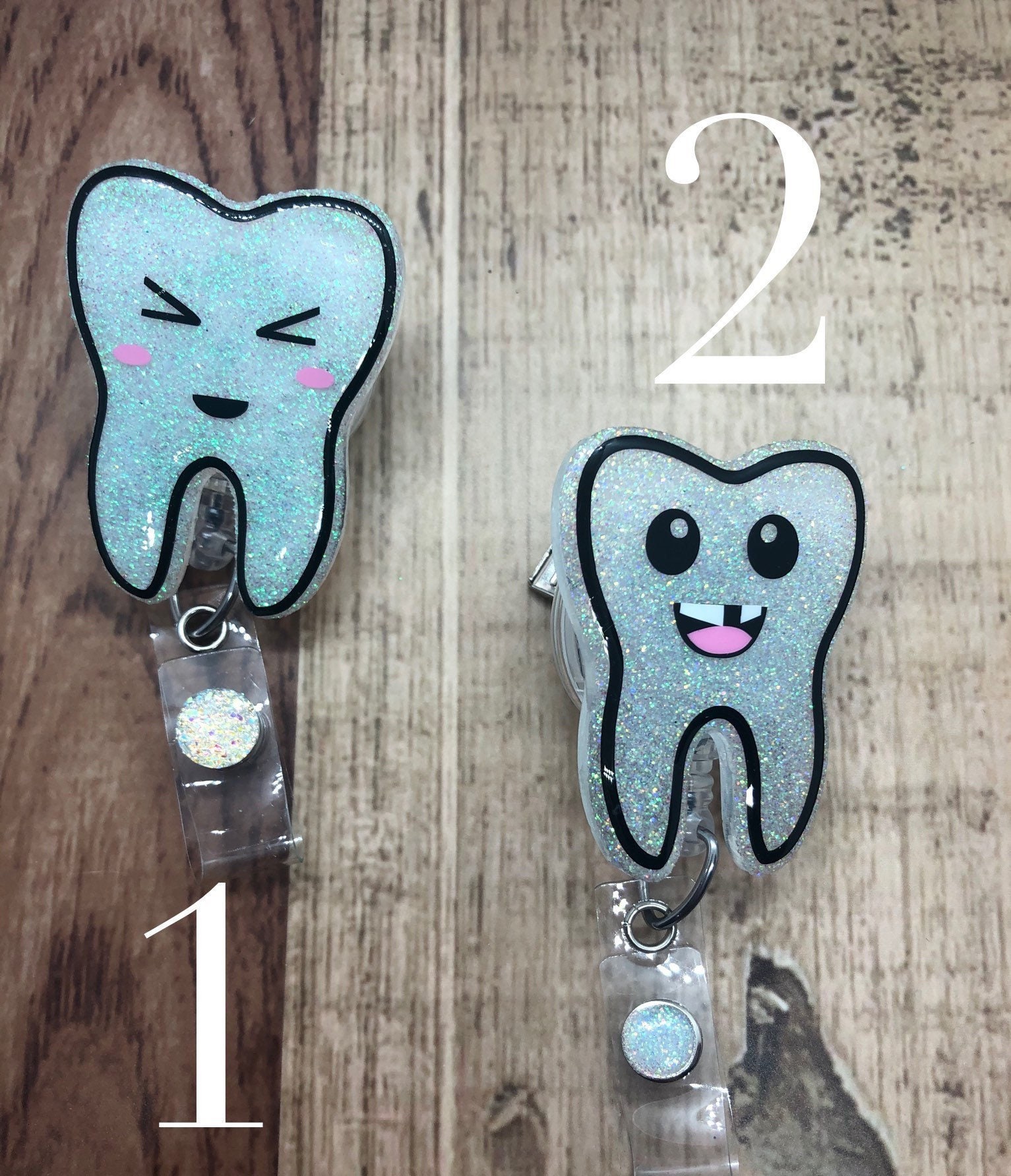 Tooth Badge Reel Cute Teeth Ouch Cavity Dentist Dental Assistant Hygienist  Cleaning Root Canal Ortho Orthodontist Filling Made to Order 