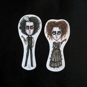 Sweeney Todd und Mrs Lovett Sticker Pack – Johnny Depp, Helena Bonham Carter – Tim Burton Musical Theater Film, Vinyl Stickers, Gothic Art