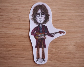 George Harrison Sticker - The Beatles - 60s 70s Pop Rock Music, Cartoon Vinyl Sticker